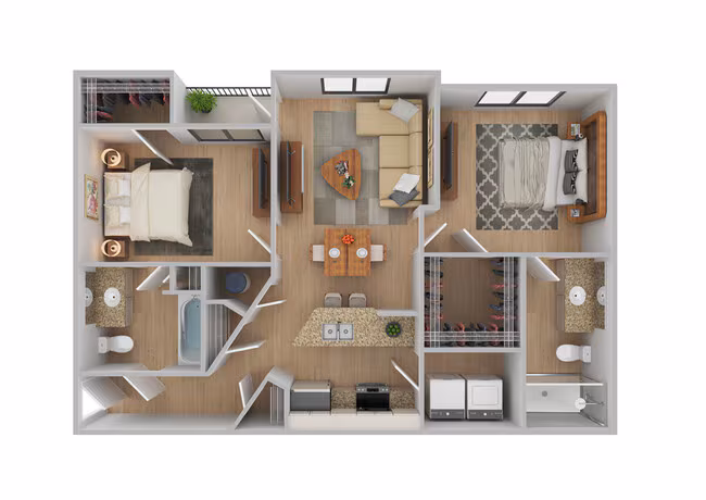 2 Beds • 2 Bath 9104 floor plan